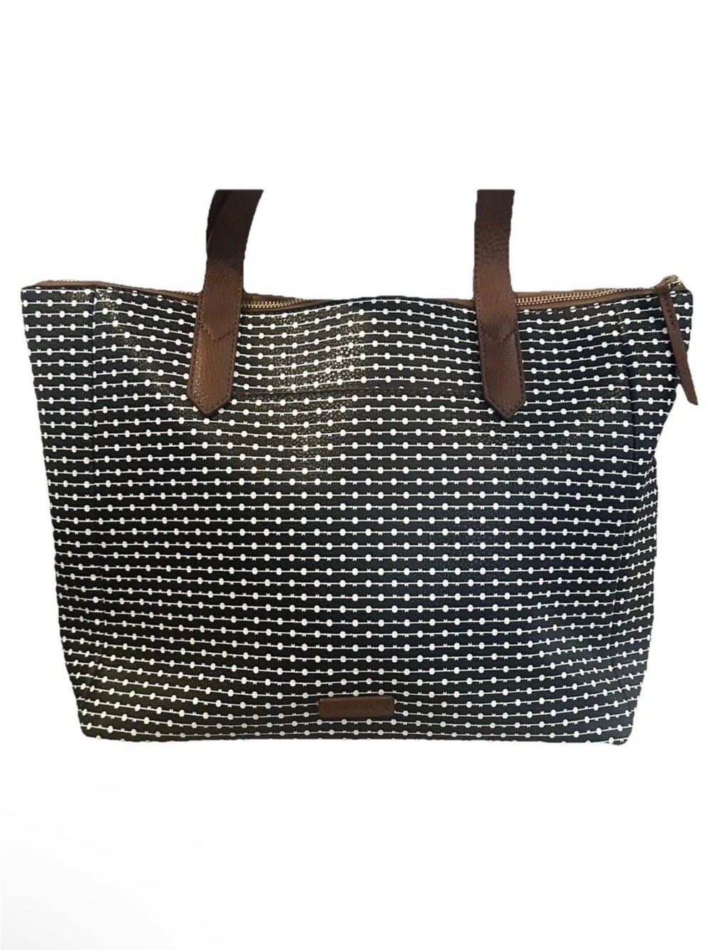 Fossil Rachel Tote Handbag Bag Purse Black White Brown NWOT